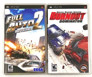 lot 448 image: Set of 2 PSP Games Full Auto 2 Battlelines & Burnout Dominator