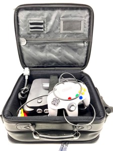 lot 633 image: Targus Black Carrying Case with Untested Nintendo 64 Console and Controller