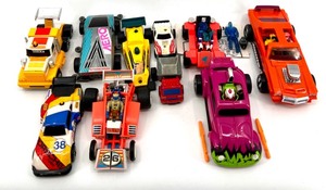 lot 634 image: Collection of 10 Vintage Toy Cars including Trucks and Racing Models