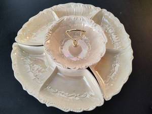 lot 12 image: CALIF USA Iridescent Divided Serving Tray