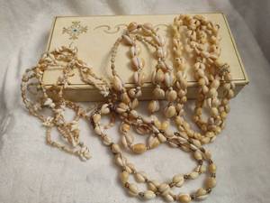 lot 126 image: Asst Shell Costume Jewelry in Storage Box