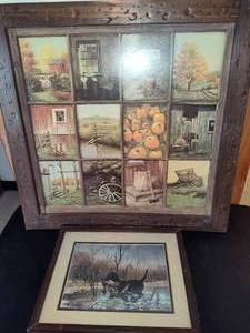 lot 167 image: Two Outdoor Themed Framed Art Pieces