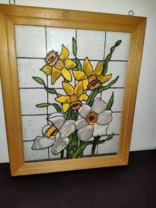 lot 76 image: Floral Stained Glass