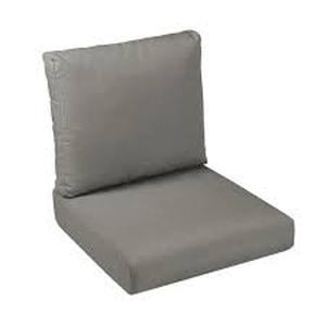lot 14 image: Lot of  25 x 25 x 5 (2-Piece) Deep Seating Outdoor Dining Chair Cushion in Sunbrella Canvas Charcoal   Customer Returns See Pictures