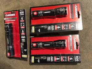 lot 12 image: Lot of  Husky 1200 Lumens Dual Power LED Rechargeable Focusing Flashlight    Customer Returns See Pictures