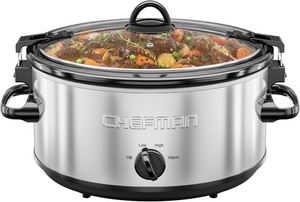 lot 19 image: Chefman 6 Quart Locking Lid Crockpot