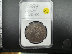 lot 32 image: 1889 Morgan Silver Dollar Heavy Toner