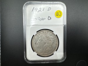 lot 40 image: 1921-D  (Micro D) Morgan Silver Dollar