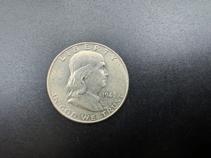 lot 51 image: 1948 BU Silver Franklin Half Dollar From Complete set