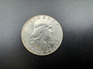 lot 78 image: 1960 BU Silver Franklin Half Dollar From Complete set