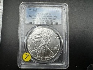 lot 7 image: 2016-S 1 Oz. Silver American Eagle 30th Anniversary PCGS MS69 30th Anniversary