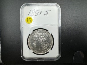 lot 15 image: 1881-S Morgan Silver Dollar