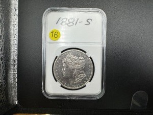 lot 16 image: 1881-S Morgan Silver Dollar
