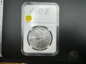 lot 17 image: 1881-S Morgan Silver Dollar