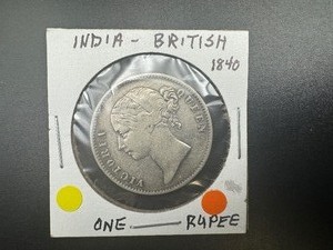 lot 95 image: 1840 British India silver Rupee