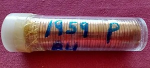 lot 4 image: 1959 Penny Roll - Bright Red Uncirculated