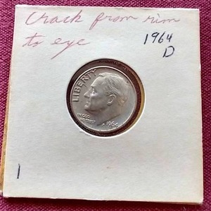 lot 11 image: Die Crack Error Silver Dime