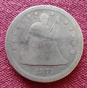 lot 21 image: 1877-S Seated Liberty Quarter