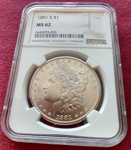 lot 36 image: 1881-S Morgan Dollar - NGC MS62