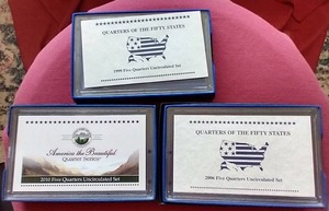 lot 44 image: (3) Uncirculated Quarter Sets - State Series & America the Beautiful