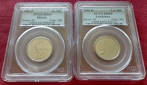 lot 51 image: (2) PCGS MS64 State Quarters