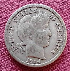 lot 61 image: 1914-D Barber Dime