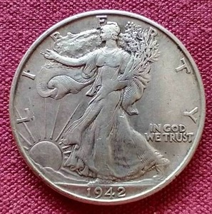 lot 73 image: 1942-D Walking Liberty Half Dollar