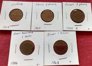 lot 75 image: (5) 1800s European States Coins