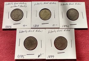 lot 82 image: (5) Liberty V Nickels