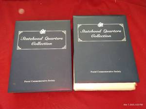 lot 100 image: Awesome StateTerritory Quarter Set With Stamps in Two Albums