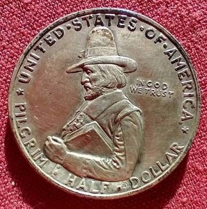 Rare 1920 Silver Commemorative Pilgrim Half Dollar