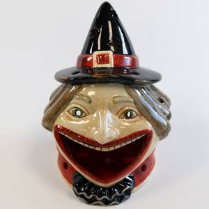 lot 19 image: Halloween Clown Ceramic Candle Holder Dennis East