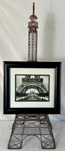 lot 55 image: Eiffel Tower Sculpture with La Tour Eiffel Framed Print