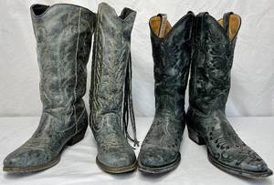 lot 70 image: Shyanne and Big Buddah Womens BlackGrey Cowgirl Boots Size 8.5