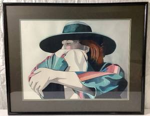 lot 105 image: Woman in Hat Print by CA Segall