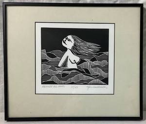 lot 98 image: Against All Odds Wood Cut Print 1720 by Ken Swanson