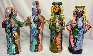 lot 93 image: Hand Painted Native American Sculptures for Health, Fertility and Protection