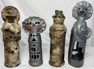 lot 96 image: Native American Pottery Luminarias - Set of 4