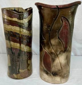 lot 153 image: Southwestern Native American Tall Vases by Lona Jensen