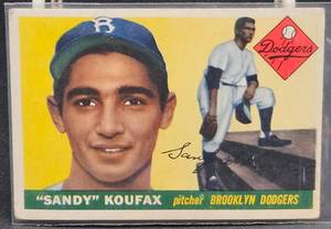 Sandy Koufax's 1955 Topps Rookie Baseball Card #123