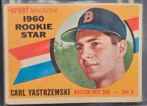 lot 5 image: Carl Yastrzemski 1960 Rookie Baseball Card Topps #148