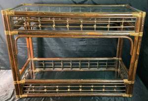 lot 190 image: Bamboo Inspired Two Shelf Console Table