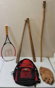 lot 34 image: Athletic Equipment, Walking Stick & Backpack from an Estate (View Photo)
