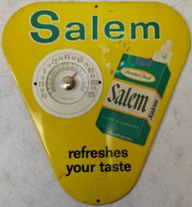lot 47 image: Vintage Salem Cigarettes Thermometer Metal  (View Photos)