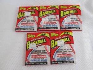 5-1991 Topps Baseball Packs...