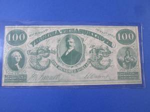 lot 1 image: (CNTR) $100 Virginia Treasury Note ...