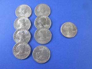 lot 34 image: (FS) 9 Susan B Anthony Dollar Coins...