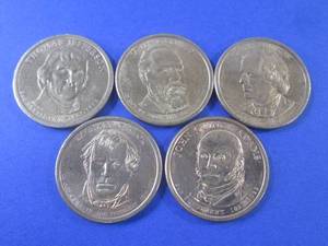 lot 43 image: (FS) 5 - Assorted Presidential $1 C...