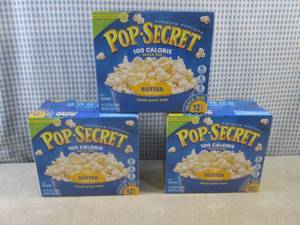 lot 197 image: (C-1) 3 Boxes of Pop-Secret Snack S...