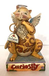 lot 100 image: Curiosity Cat Resin Figurine